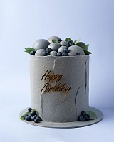 Торт "Happy Birthday" серый